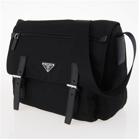 prada triangle-logo nylon messenger bag|prada messenger bag sale.